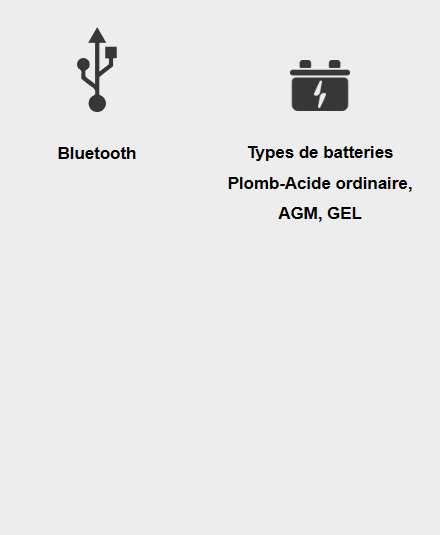 Testeur de batterie caractéristiques